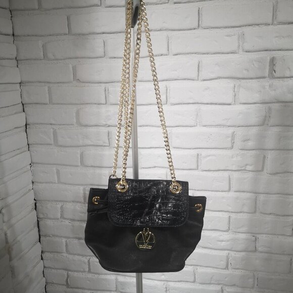 Valentina Genuine Leather Ladies Black Fully Lined Pebble Finish Mini Backpack - Picture 1 of 10